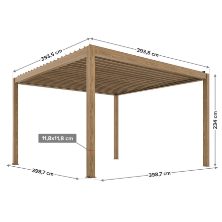 Mirpol Pergolă electrică LUXE 4x4m cu iluminat LED din lemn [4]
