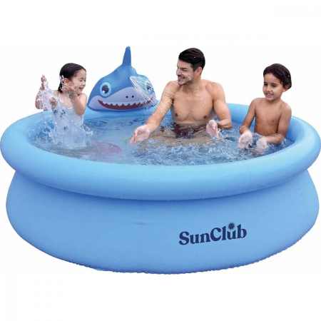 Mirpol Piscină gonflabilă 3D Shark cu pulverizator 190 x 47 cm [1]