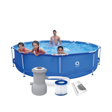 Mirpol Piscină rotundă cu cadru metalic 3,6x0,76m cu vârtej de apă [1]