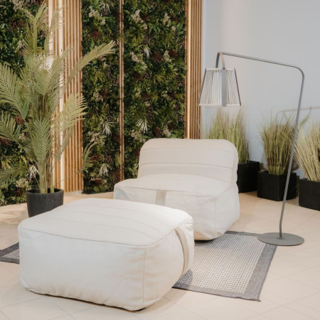 Mirpol Scaun de grădină din burete cu puf, bej [5]