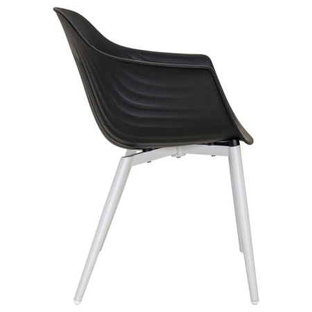 Mirpol Scaun de grădină din plastic Ballena cu picioare metalice, negru [2]