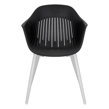 Mirpol Scaun de grădină din plastic Ballena cu picioare metalice, negru [1]