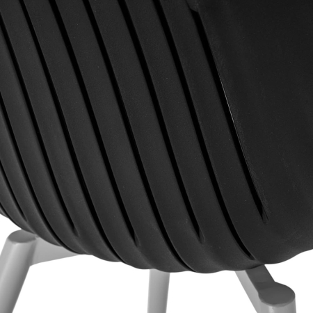 Mirpol Scaun de grădină din plastic Ballena cu picioare metalice, negru [6]