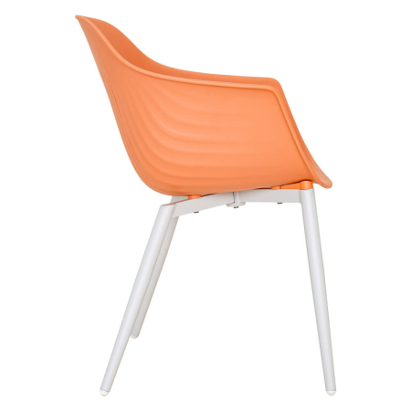 Mirpol Scaun de grădină din plastic Ballena cu picioare metalice, portocaliu [3]