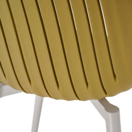 Mirpol Scaun de grădină din plastic Ballena cu picioare metalice, verde măsliniu [5]