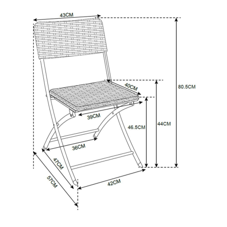 Mirpol Scaun de grădină negru intens [3]