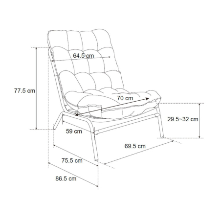 Mirpol Scaun de grădină Vibe cu pernă gri [2]