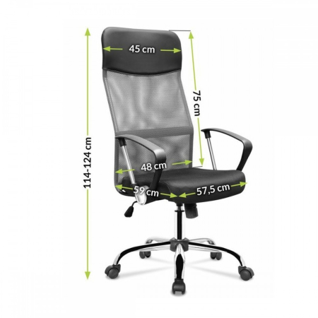 Mirpol Scaun rotativ Lincoln negru-gri [8]