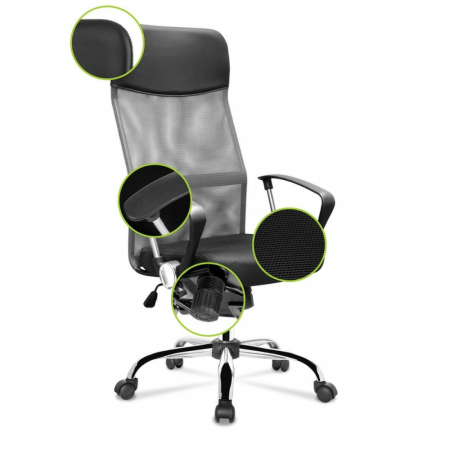 Mirpol Scaun rotativ Lincoln negru-gri [2]