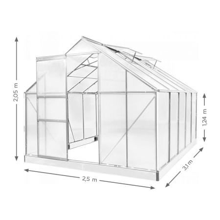 Mirpol Seră din policarbonat 250 x 310 x 124/205 cm [1]