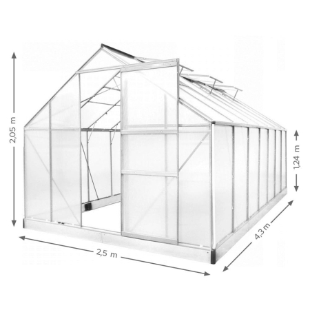 Mirpol Seră din policarbonat 250 x 430 x 124/205 cm [2]