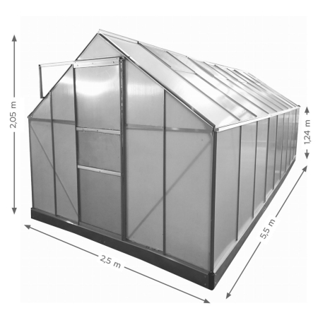 Mirpol Seră din policarbonat 250 x 550 x 124/205 cm [7]