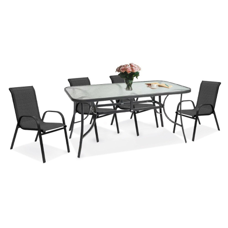 Produse temporar indisponibile - Mirpol Set de mobilier de grădină Larkadia 4 în 1 cu cadru metalic