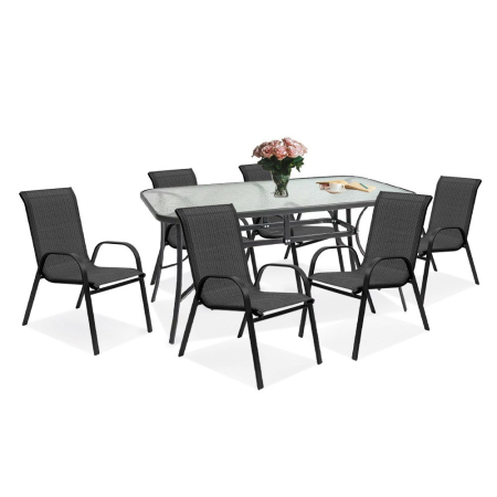 Produse temporar indisponibile - Mirpol Set de mobilier de grădină Larkadia 6 în 1 cu cadru metalic