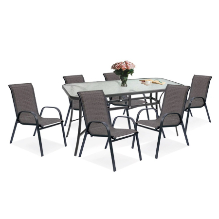 Produse temporar indisponibile - Mirpol Set de mobilier de grădină Larkadia 6 în 1 cu cadru metalic