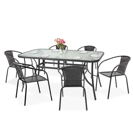 Produse temporar indisponibile - Mirpol Set de mobilier de grădină Lerkules 6 în 1 cu cadru metalic