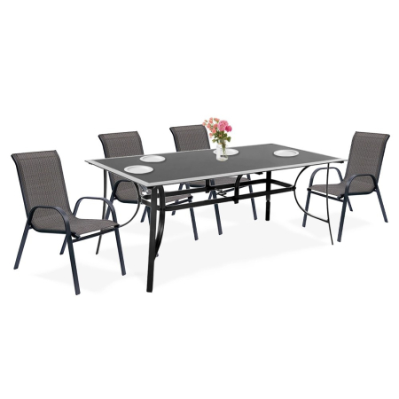 Produse temporar indisponibile - Mirpol Set de mobilier de grădină Markadia 4 în 1 cu cadru metalic