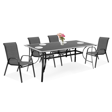 Produse temporar indisponibile - Mirpol Set de mobilier de grădină Markadia 4 în 1 cu cadru metalic
