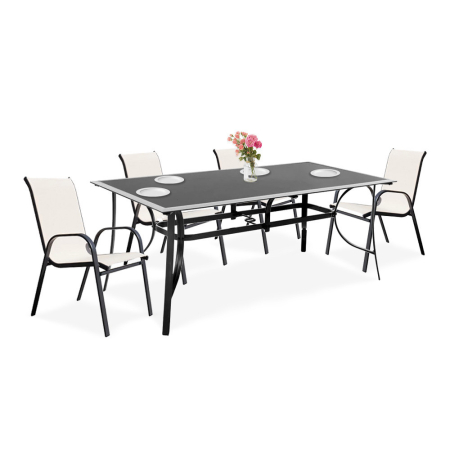 Produse temporar indisponibile - Mirpol Set de mobilier de grădină Markadia 4 în 1 cu cadru metalic