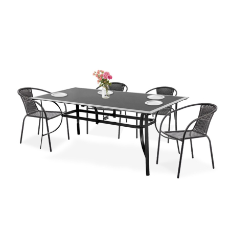 Produse temporar indisponibile - Mirpol Set de mobilier de grădină Merkules 4 în 1 cu cadru metalic