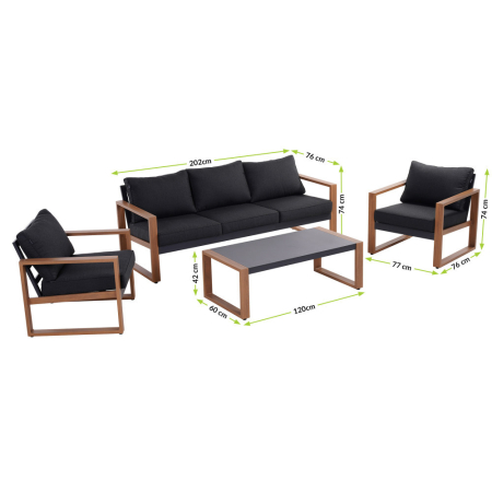 Mirpol Set mobilier de grădină din aluminiu Duisburg CS [2]