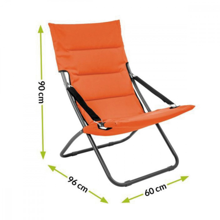 Mirpol Șezlong de plajă Verde în portocaliu [3]