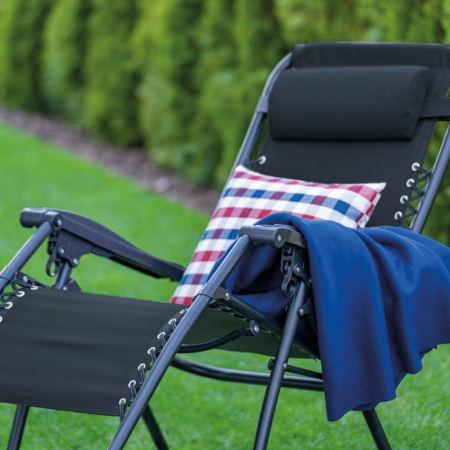 Mirpol Șezlong pliabil de lux negru [2]