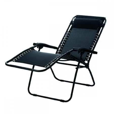 Produse temporar indisponibile - Mirpol Șezlong pliabil de lux negru