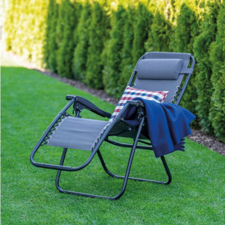 Mirpol Șezlong pliabil Deluxe din grafit [2]