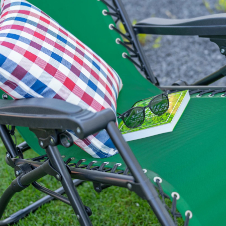 Mirpol Șezlong pliabil Deluxe verde cu pernă [2]