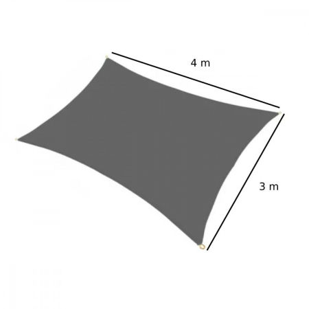 Mirpol Sunflow solare naviga dreptunghi 3x4 m antracit [1]