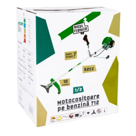Motocositoare Micul Fermier 4.76cp, 52cc, Benzina, 2T, pornire rapida, 10 accesorii, tija 28mm [1]