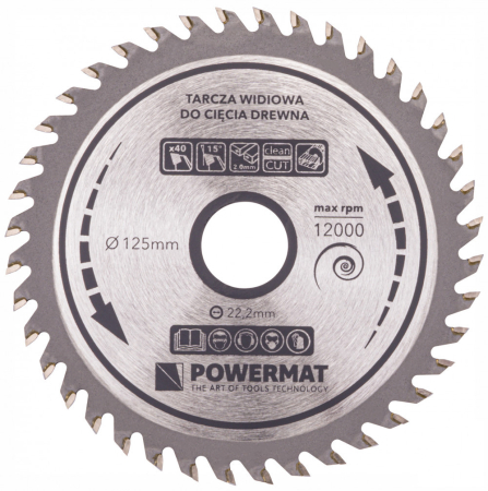 Powermat Lamă de ferăstrău 125x22.2 40z TDD-125x22.2x40Z [5]