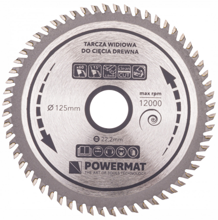 Powermat Lamă de ferăstrău 125x22.2 60z TDD-125x22.2x60Z [5]