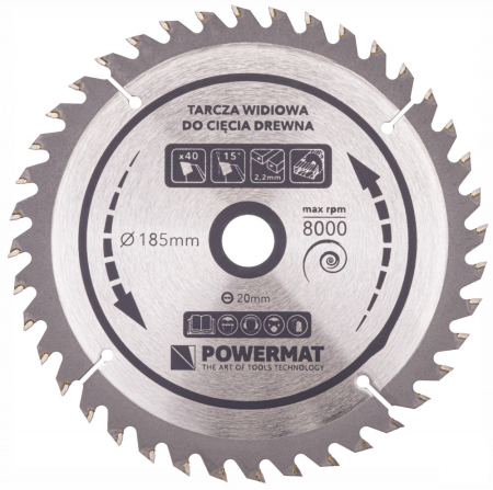 Powermat Pânză de ferăstrău 185x20 40z TDD-185x20x40Z [5]