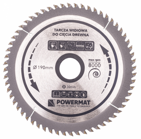 Powermat Lamă de ferăstrău 190x30 60z TDD-190x30x60Z [5]