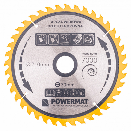 Powermat Lamă de ferăstrău 210x30 40z TDD-210x30x40Z [2]