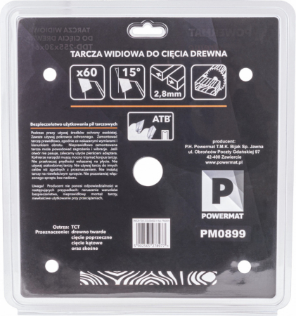 Powermat Pânză de ferăstrău 255x30 60z TDD-255x30x60Z [3]