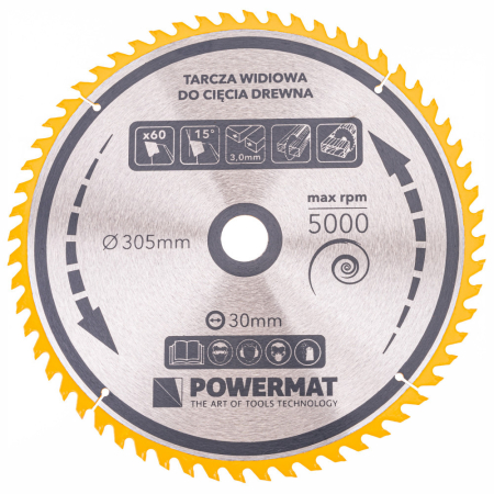 Powermat Lamă de ferăstrău 305x30 60z TDD-305x30x60Z [2]
