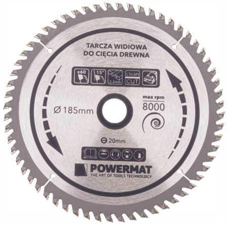 Powermat Pânză de ferăstrău 185x20 60z TDD-185x20x60Z [5]