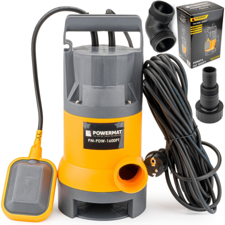 Produse temporar indisponibile - Powermat Pompă submersibilă cu flotor pentru apă poluată, 1600W PM-PDW-1600PT