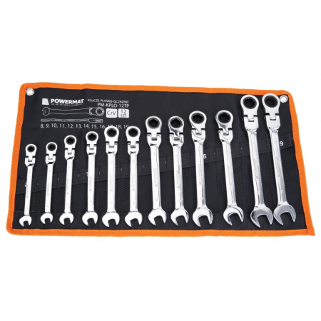 Construcții - Powermat Set chei combinate cu clichet PM-KPLO-12TP