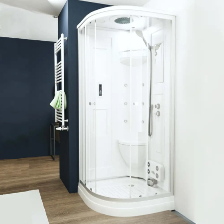 Produse temporar indisponibile - Sanimix Cabina dus cu hidromasaj Liza 90x90 cm, curbata, alb