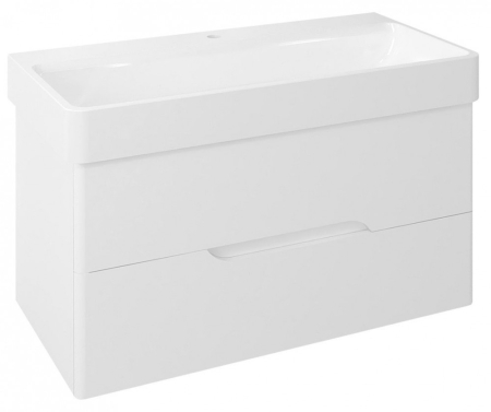 Produse temporar indisponibile - Sapho Dulap lavoar MEDIENA, cu 2 sertare, cu distribuitor de hârtie igienică, 96,5x50,5x48,5cm, alb mat