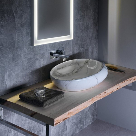 Sapho DALMA chiuvetă ceramică, 68x44x16,5cm, marmură albă [3]