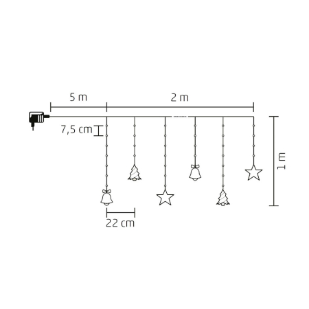 Somogyi Elektronic Cortină luminoasă pentru figurine Micro LED, 10 figurine, LED alb rece [1]