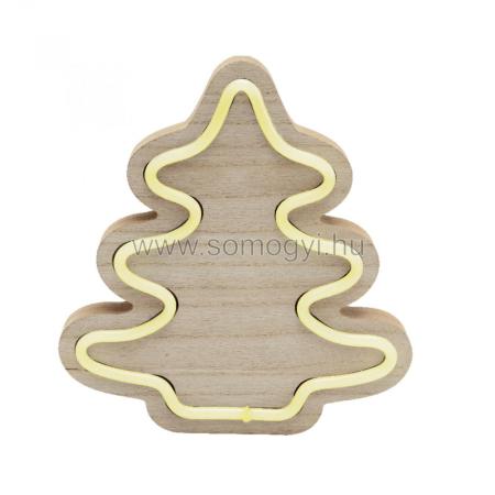 Produse temporar indisponibile - Somogyi Elektronic Decorațiuni de masă din lemn cu LED-uri, pin, lumină neon, alb cald