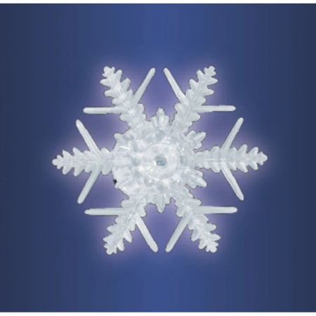 Produse temporar indisponibile - Somogyi Elektronic Decorațiuni LED pentru ferestre, cristal de zăpadă, interior, autoadezive, LED alb rece, dimensiune: Ø 10 x 3,5 cm
