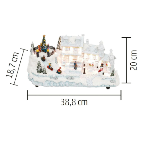 Somogyi Elektronic Diorama casă albă, pin rotativ, copii săniuș [2]