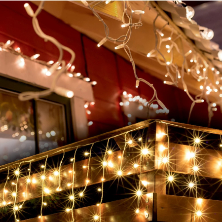 Produse temporar indisponibile - Somogyi Elektronic Perdea de lumină cu LED-uri, 150 LED-uri albe calde